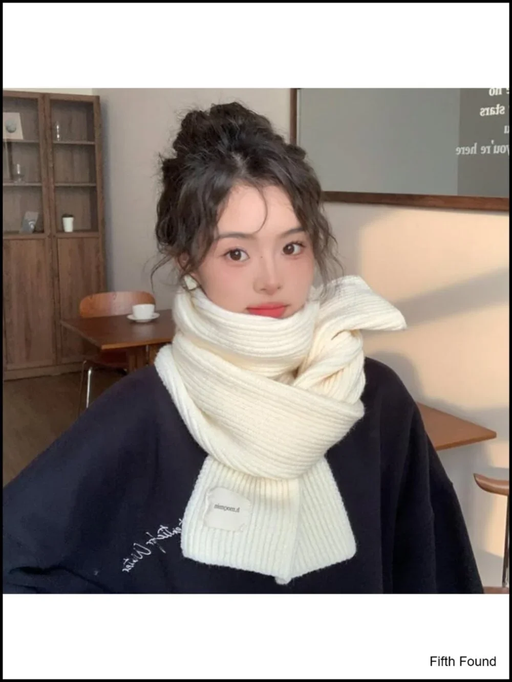 Ribbed Knit Winter Scarf Soft Warm Long Neck Wrap for Cold Weather